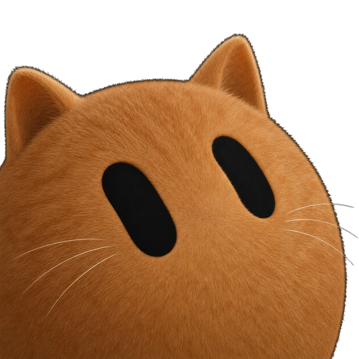 Cat Bot, a round ginger face with two black slit eyes